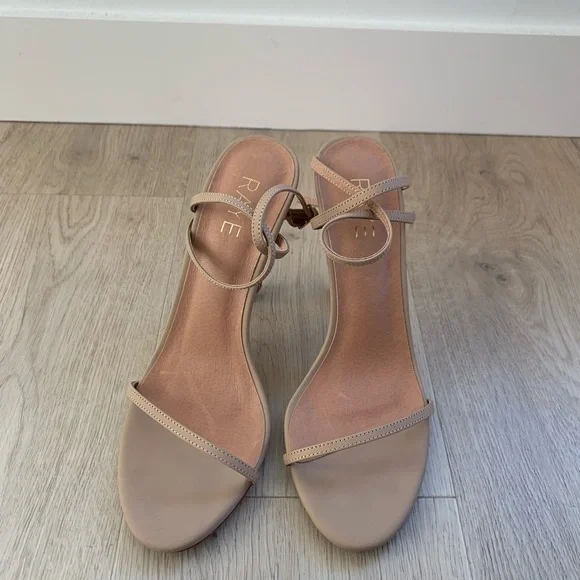 Beige Strappy Heels - Picture 5 of 8